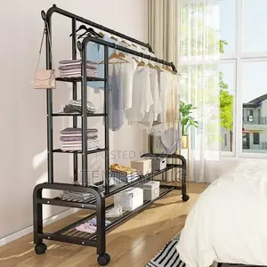 Double Rail Clothes Rack, Shoe Rack, Coat Hanger