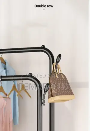Double Rail Clothes Rack, Shoe Rack, Coat Hanger