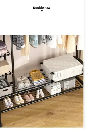 Double Rail Clothes Rack, Shoe Rack, Coat Hanger