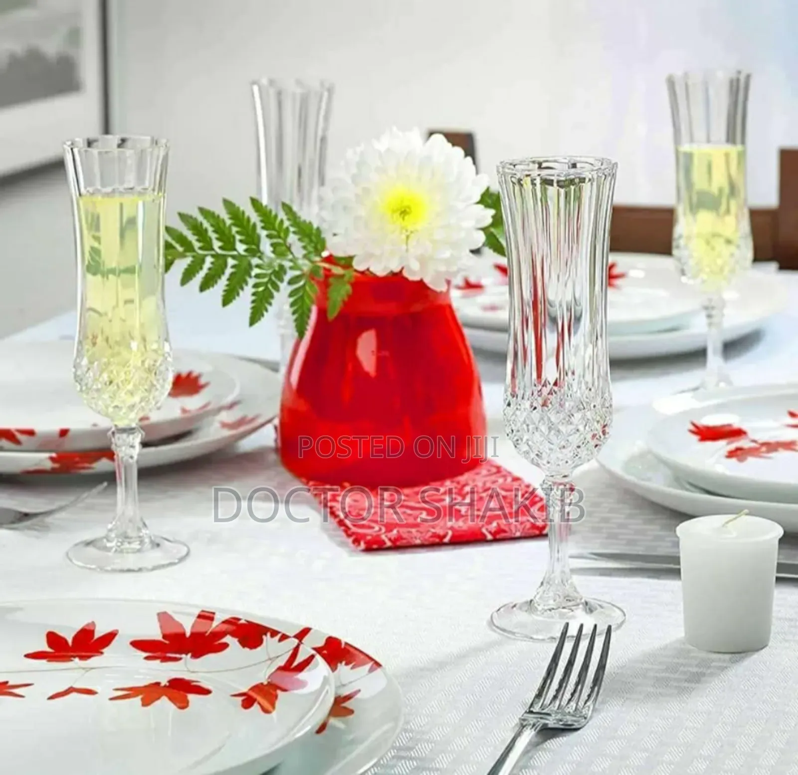 Crystal Clear Diamond Wine Glasses - 6pcs