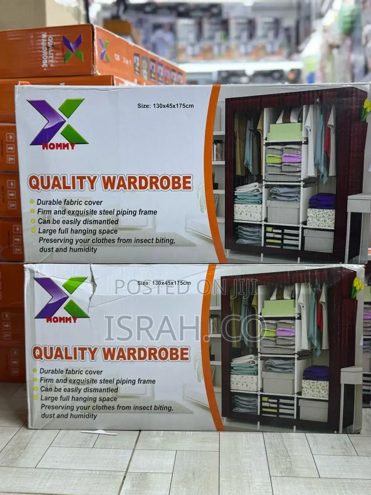 Flat-Pack of a 3-Column Metallic Wardrobe,