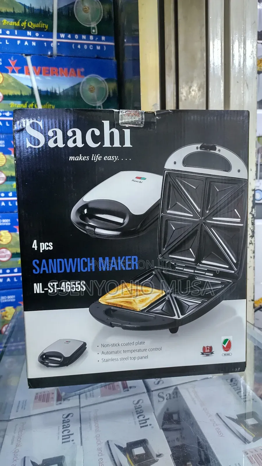 Saachi Nl-St-4655s 4-Slice Sandwich Maker - Non-Stick Coated