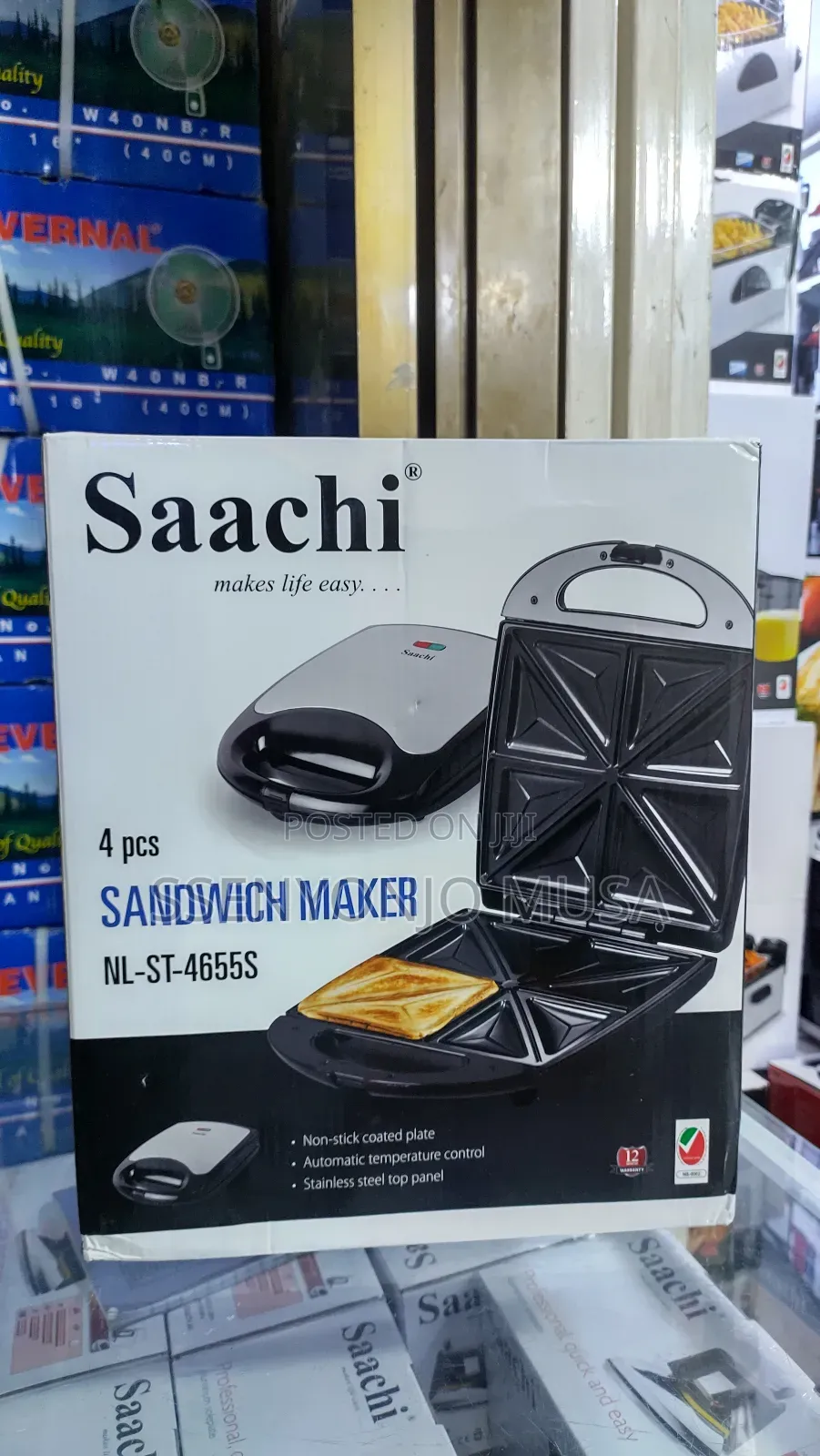 Saachi Nl-St-4655s 4-Slice Sandwich Maker - Non-Stick Coated