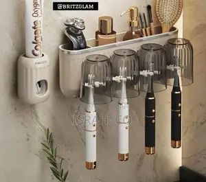 Wall-Mounted Toothbrush Holder and Toothpaste Dispenser