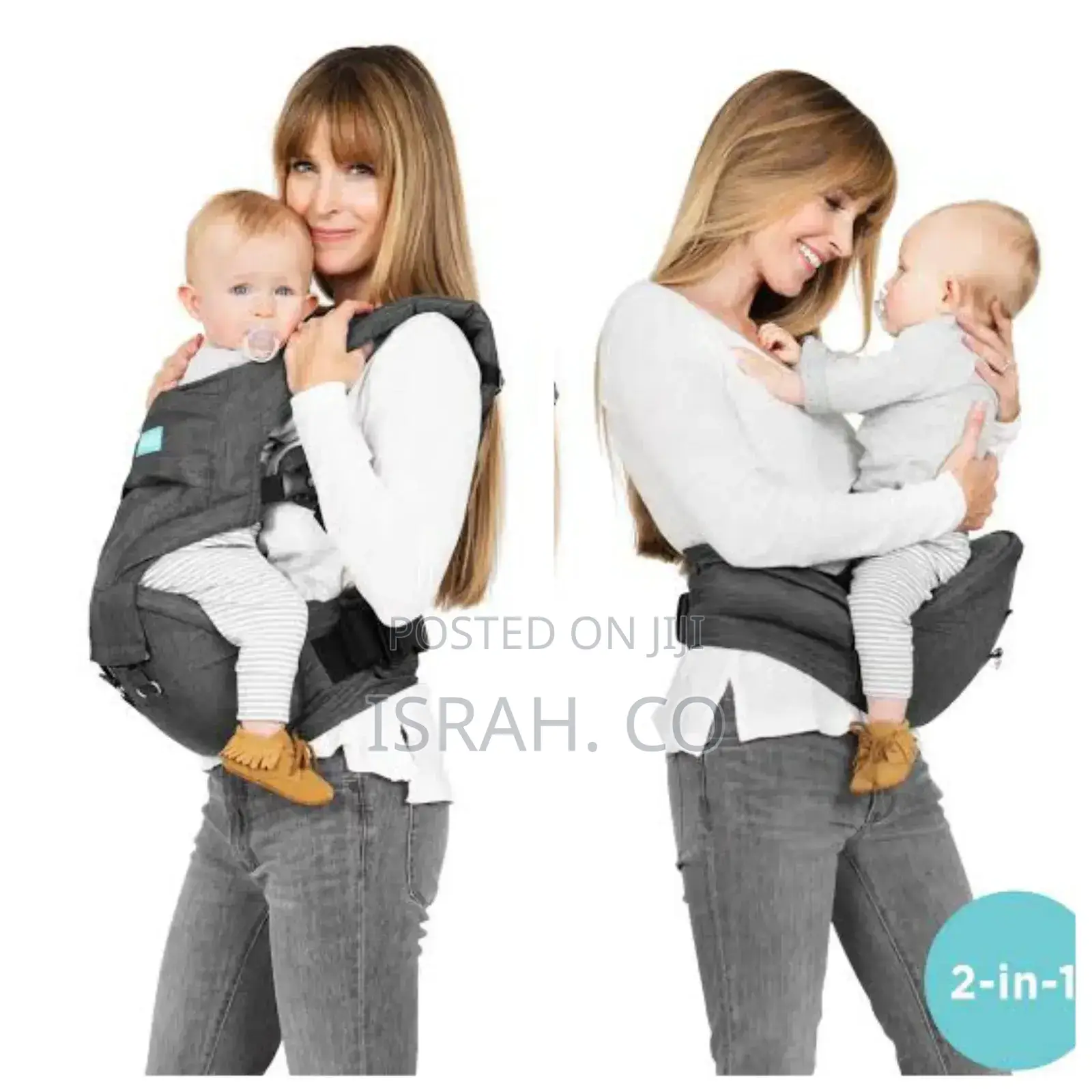 Moby 2-in-1 Baby Carrier + Hip Seat in Heathered Grey