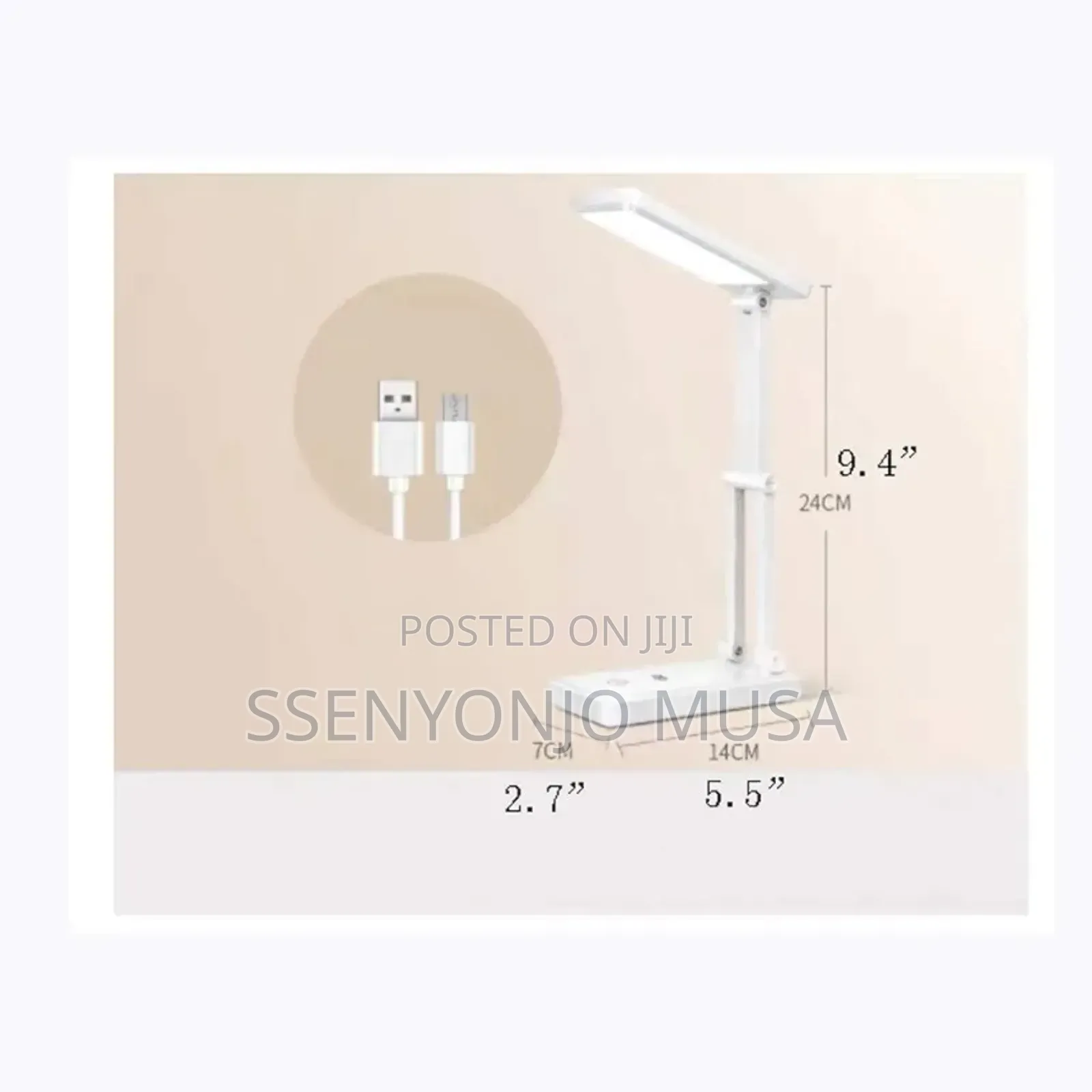Touch Type White Table Lamp - Folding Led, Rechargeable