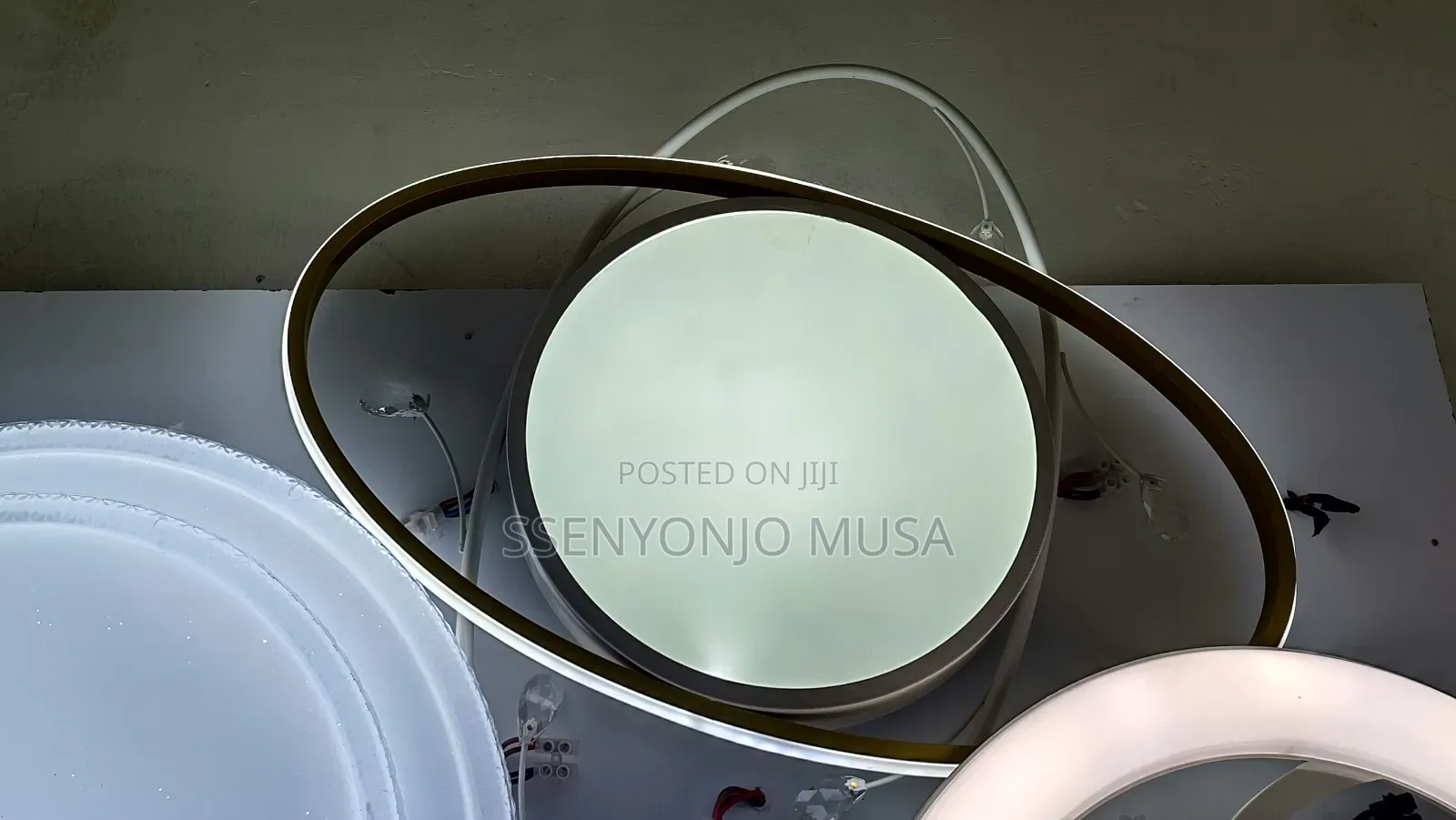 Modern Gold Ceiling Light - 27w Led, Round Flush Mount -