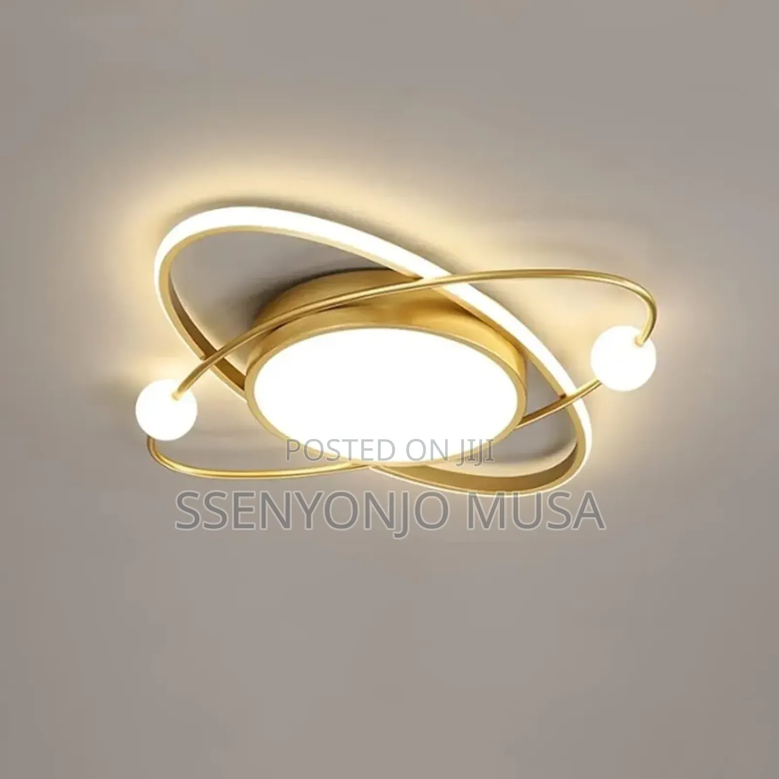 Modern Gold Ceiling Light - 27w Led, Round Flush Mount -
