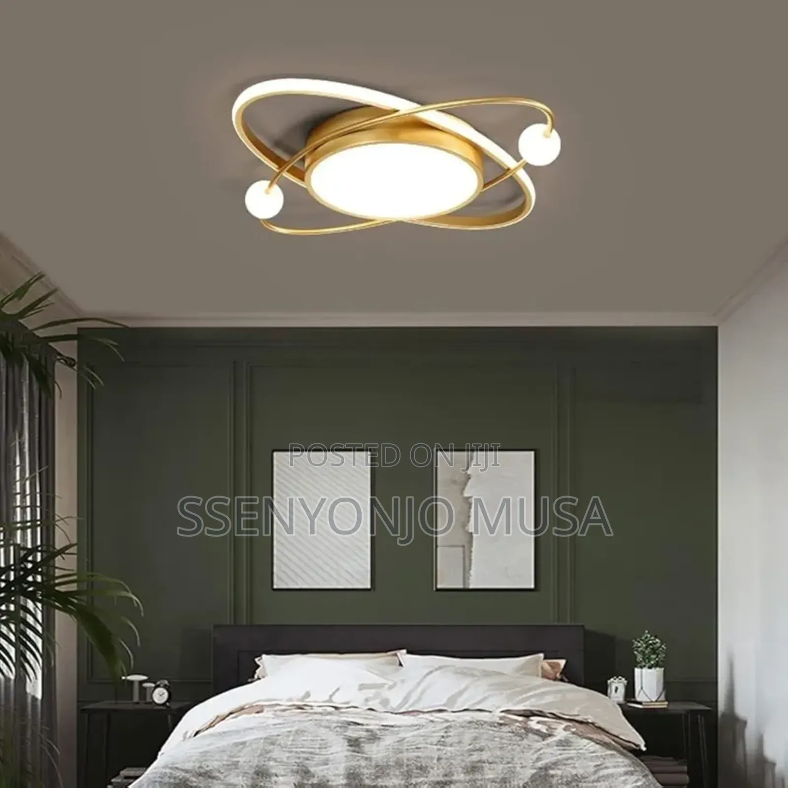 Modern Gold Ceiling Light - 27w Led, Round Flush Mount -