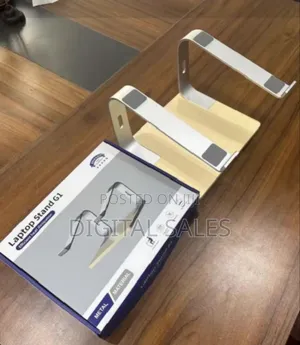 Portable Laptop Stand With Wooden Base