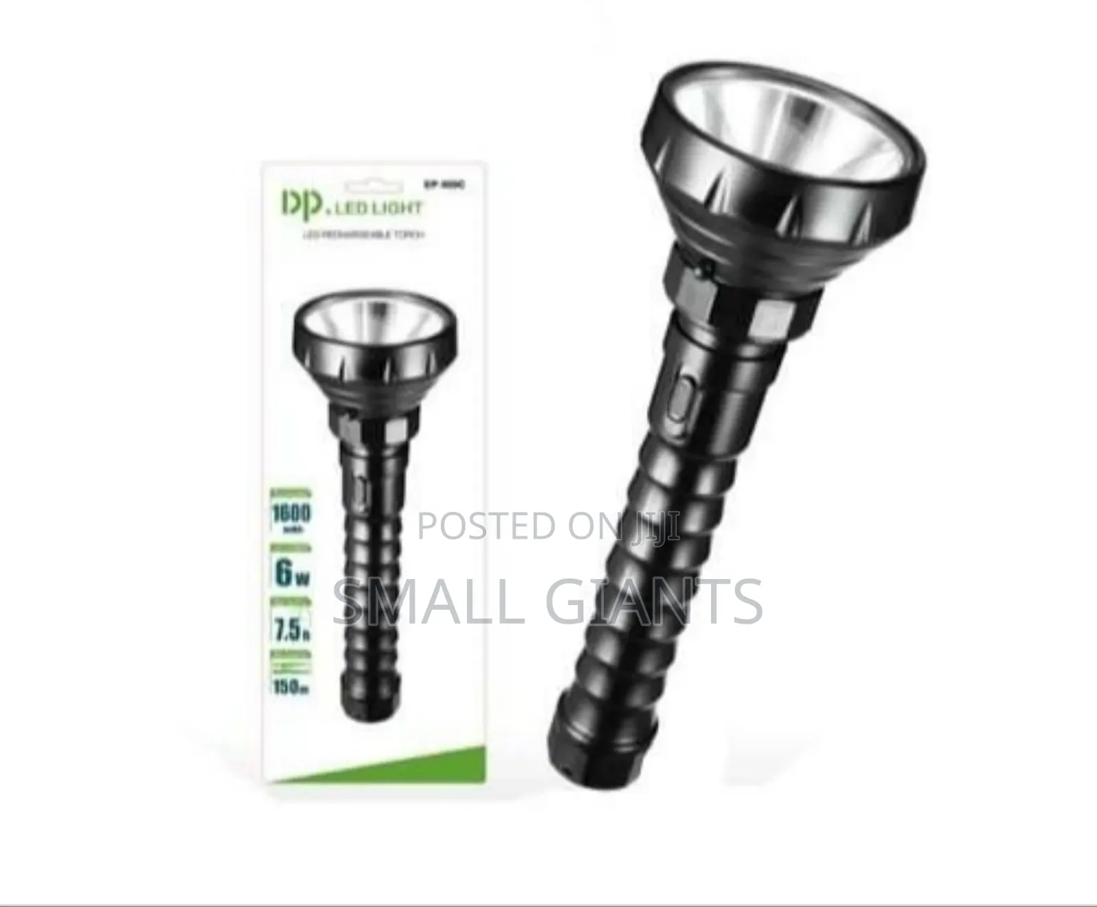 Dp Led Rechargeable Torch Flashlight – Black