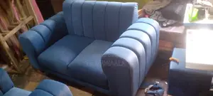 Blue Striped Sofa Set