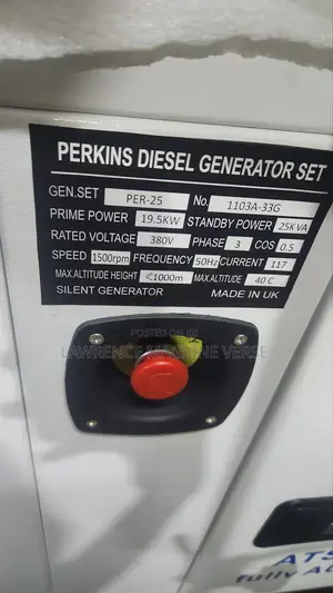 Perkins Diesel Generator 25kva