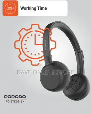 Porodo Office Wireless Headset, 20mw Max Power- Black