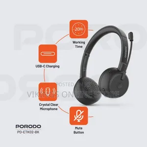 Porodo Office Wireless Headset With 20 Hours Working Time,