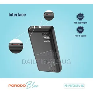 Porodo Blue Quick Charge Power Bank Mah, 20w – Black