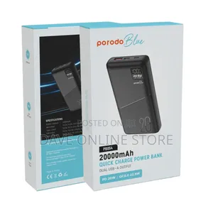 Porodo Blue 20000mah Powerbank Type-C Usb a _Black