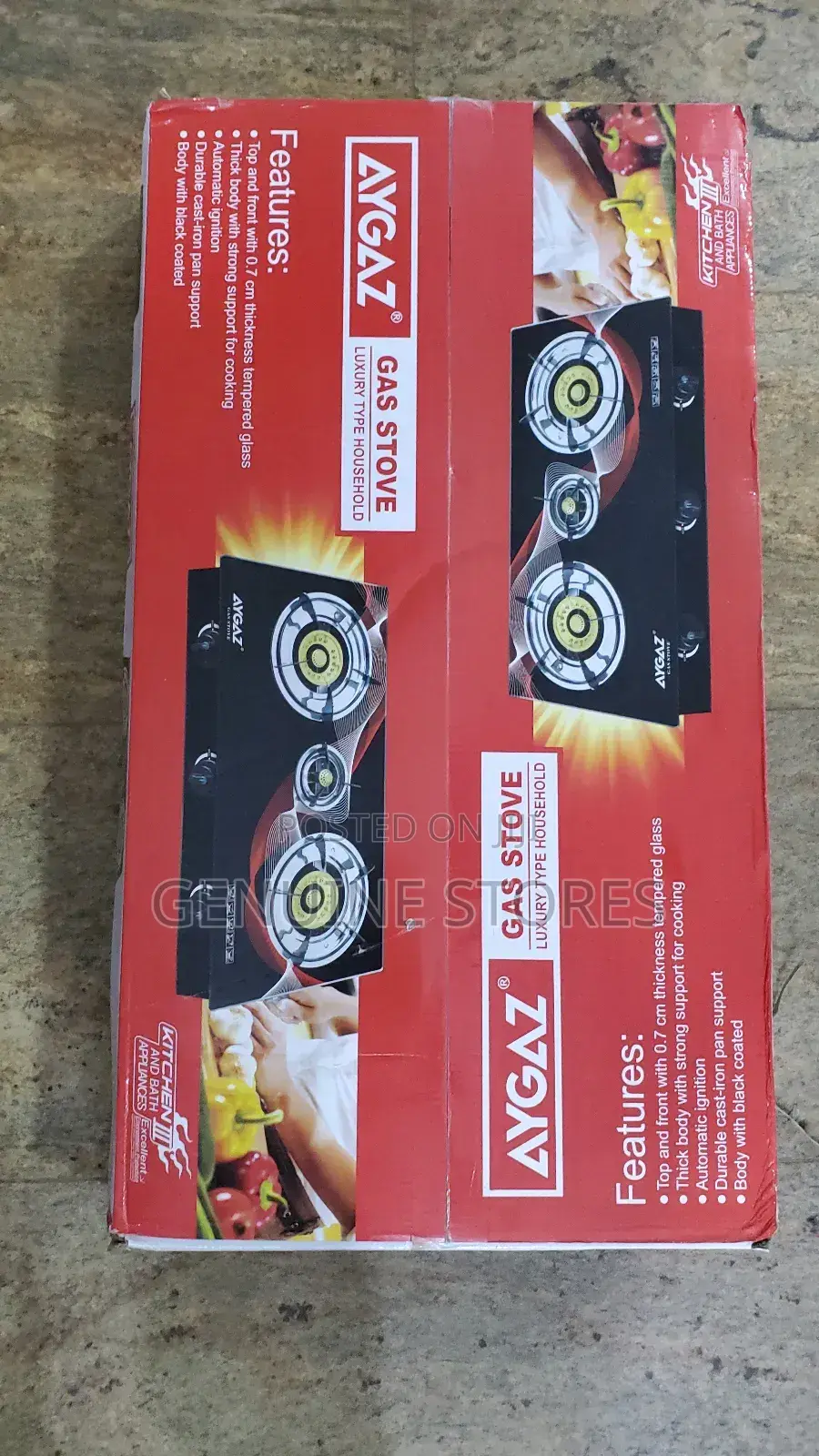 3 Plate Gass Cooker Stove With a Glass Surface.