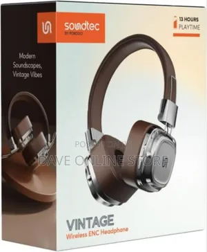 Porodo Soundtec Vintage Wireless Enc Headphone 350mah, Bt V5