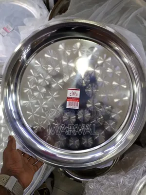 6pieces of 45 Inch Round Stainless Steel Serving Tray