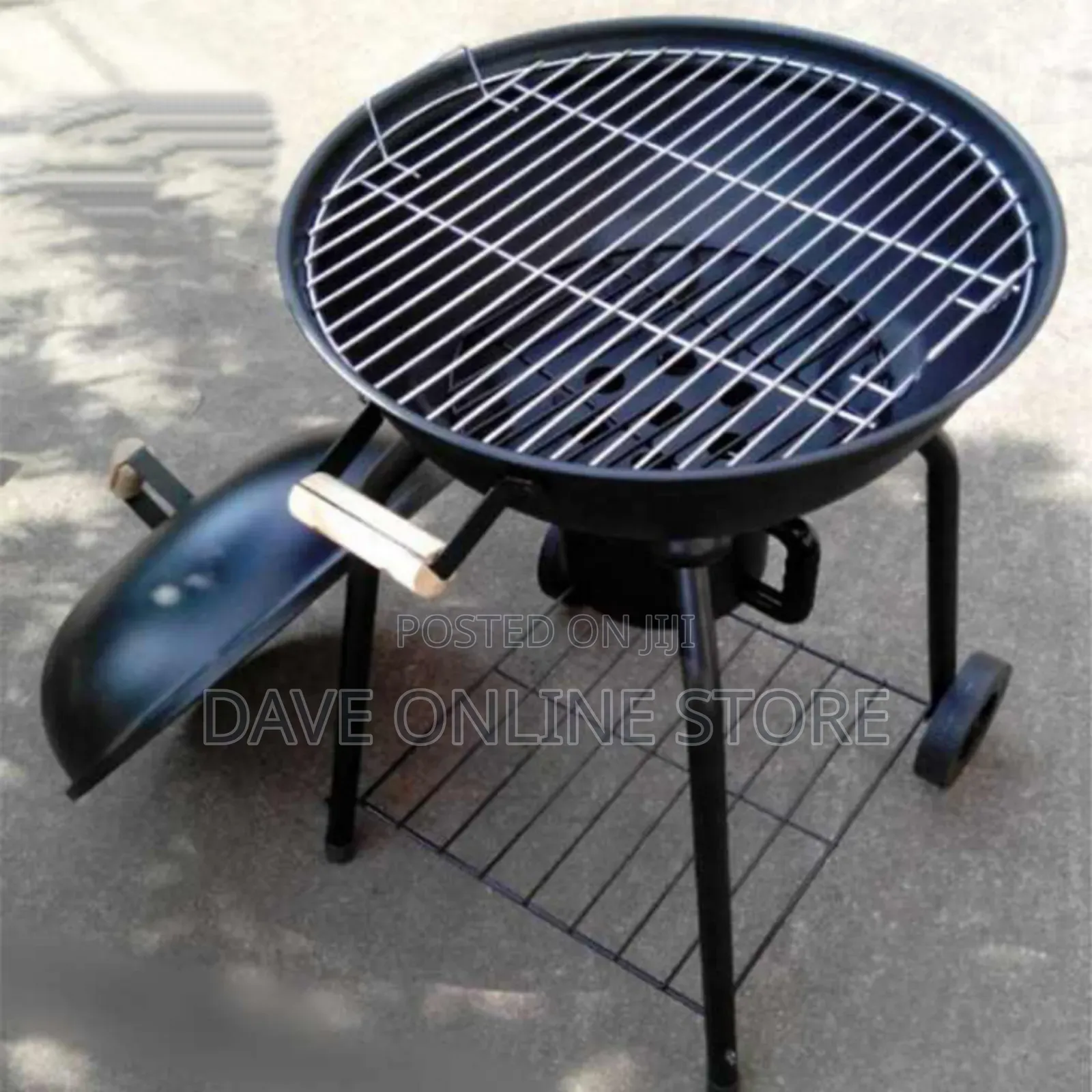 Charcoal BBQ Smoker Trolley Portable Round Kettle BBQ Grill