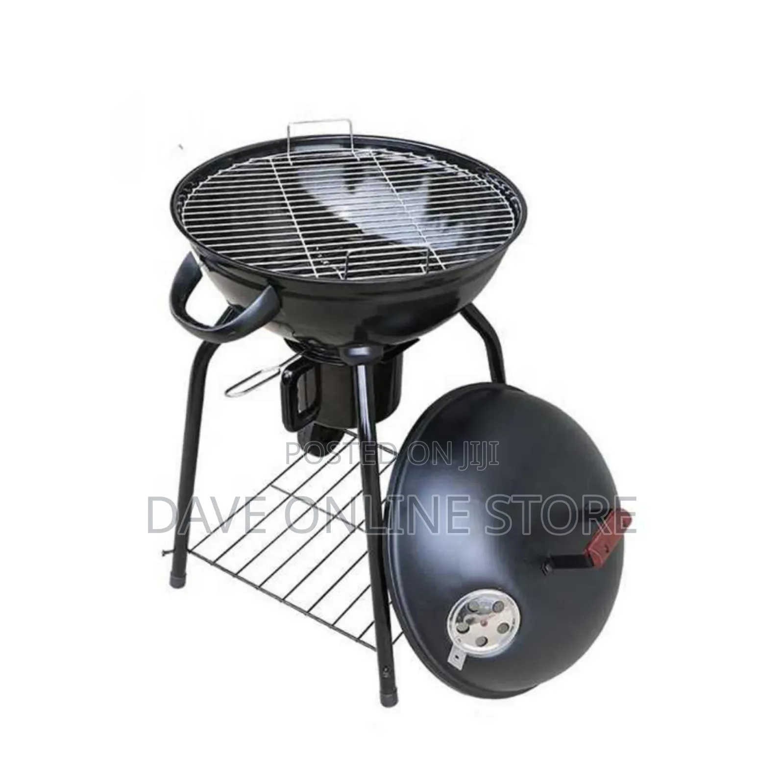 Charcoal BBQ Smoker Trolley Portable Round Kettle BBQ Grill