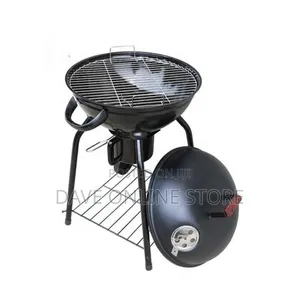 Charcoal BBQ Smoker Trolley Portable Round Kettle BBQ Grill