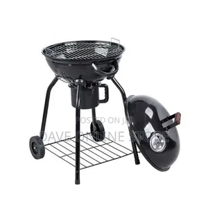 Charcoal BBQ Smoker Trolley Portable Round Kettle BBQ Grill