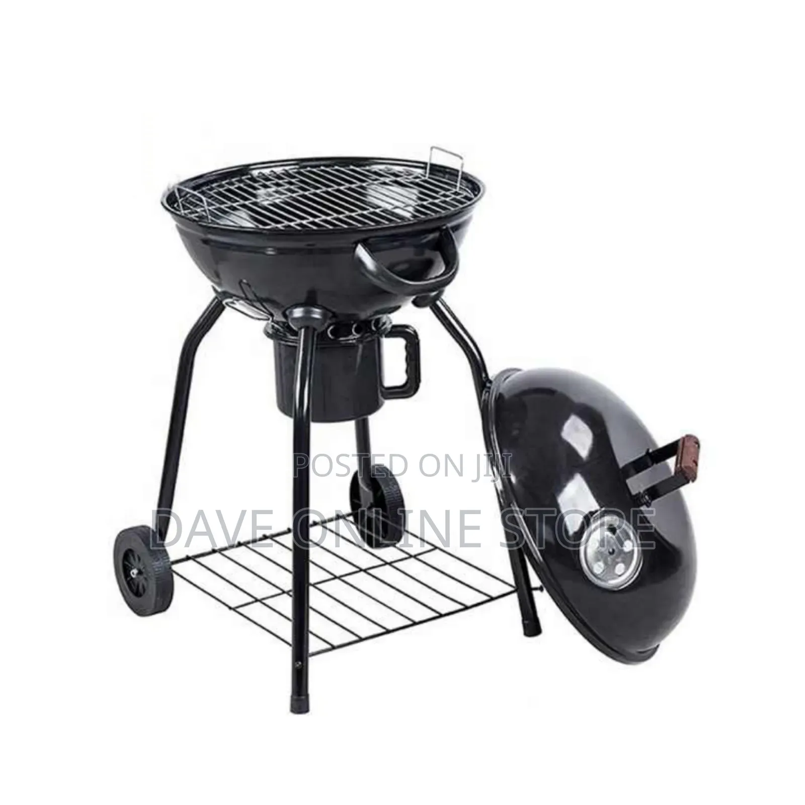 Charcoal BBQ Smoker Trolley Portable Round Kettle BBQ Grill