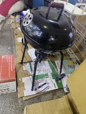 Charcoal BBQ Smoker Trolley Portable Round Kettle BBQ Grill