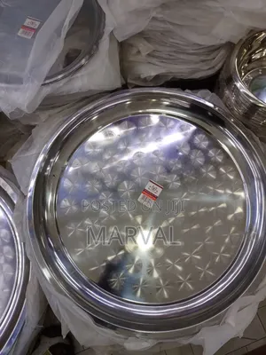 60 Inch Round Stainless Steel Serving Tray