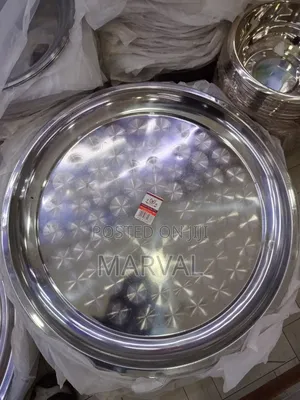 60 Inch Round Stainless Steel Serving Tray