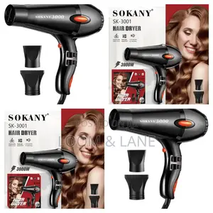 Sokany Professional Hair Dryer 3000w Black Sk-3001