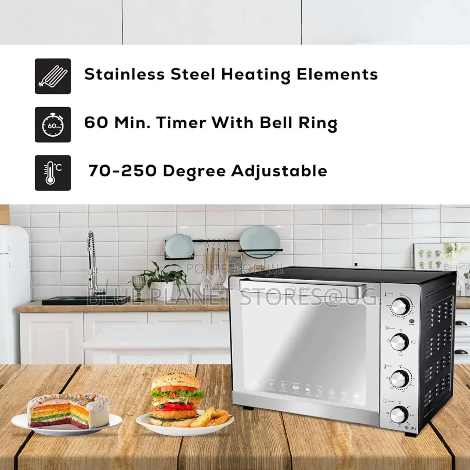 SPJ 60litres Electric Ovens \\ 1900w \\ Eox-Ss60l09