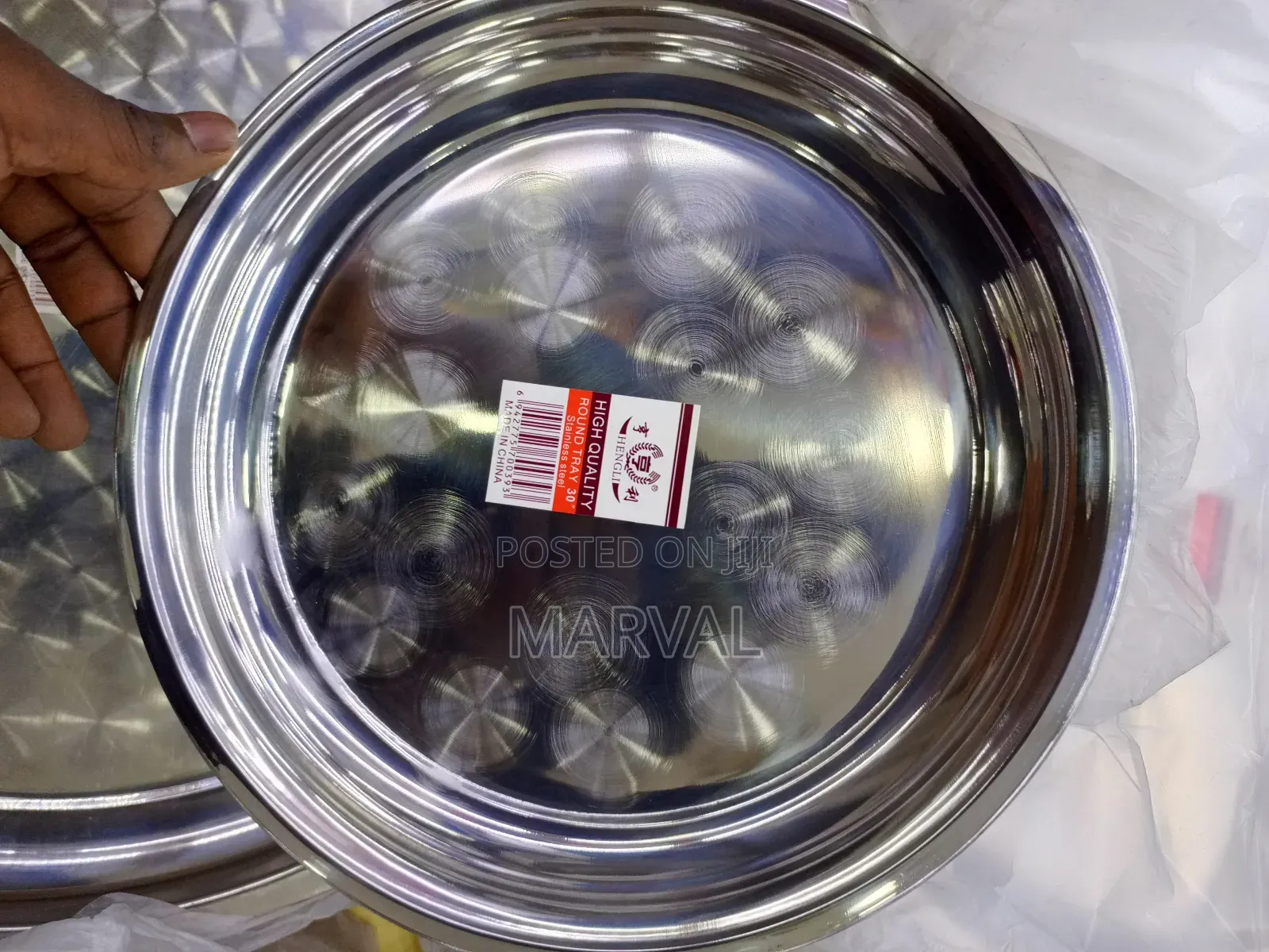 6pcs of 30 Inch Round Stainless Steel Serving Tray