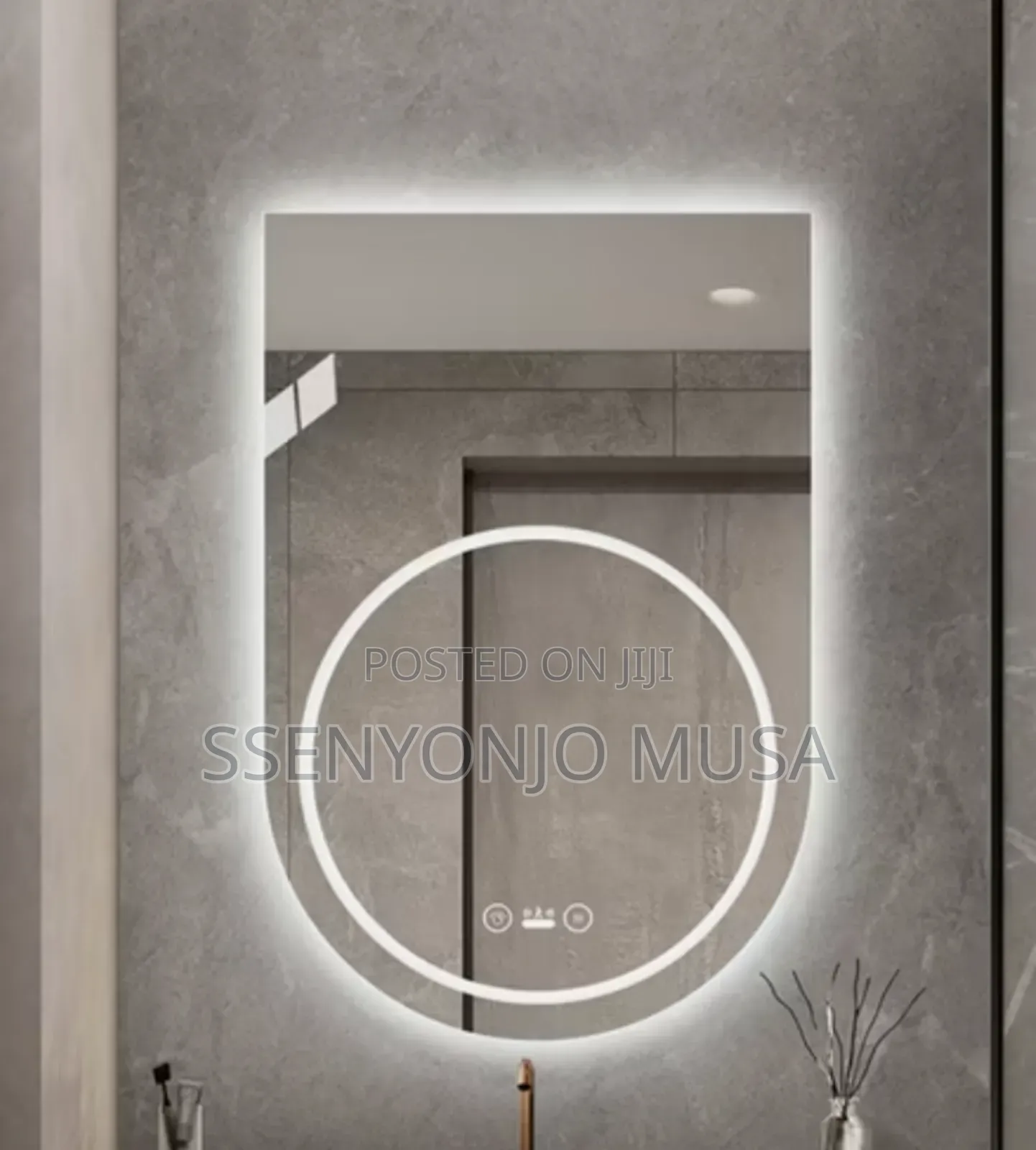 24''x35'' Led Semi-Oval Mirror - Frameless, 3 Light Options