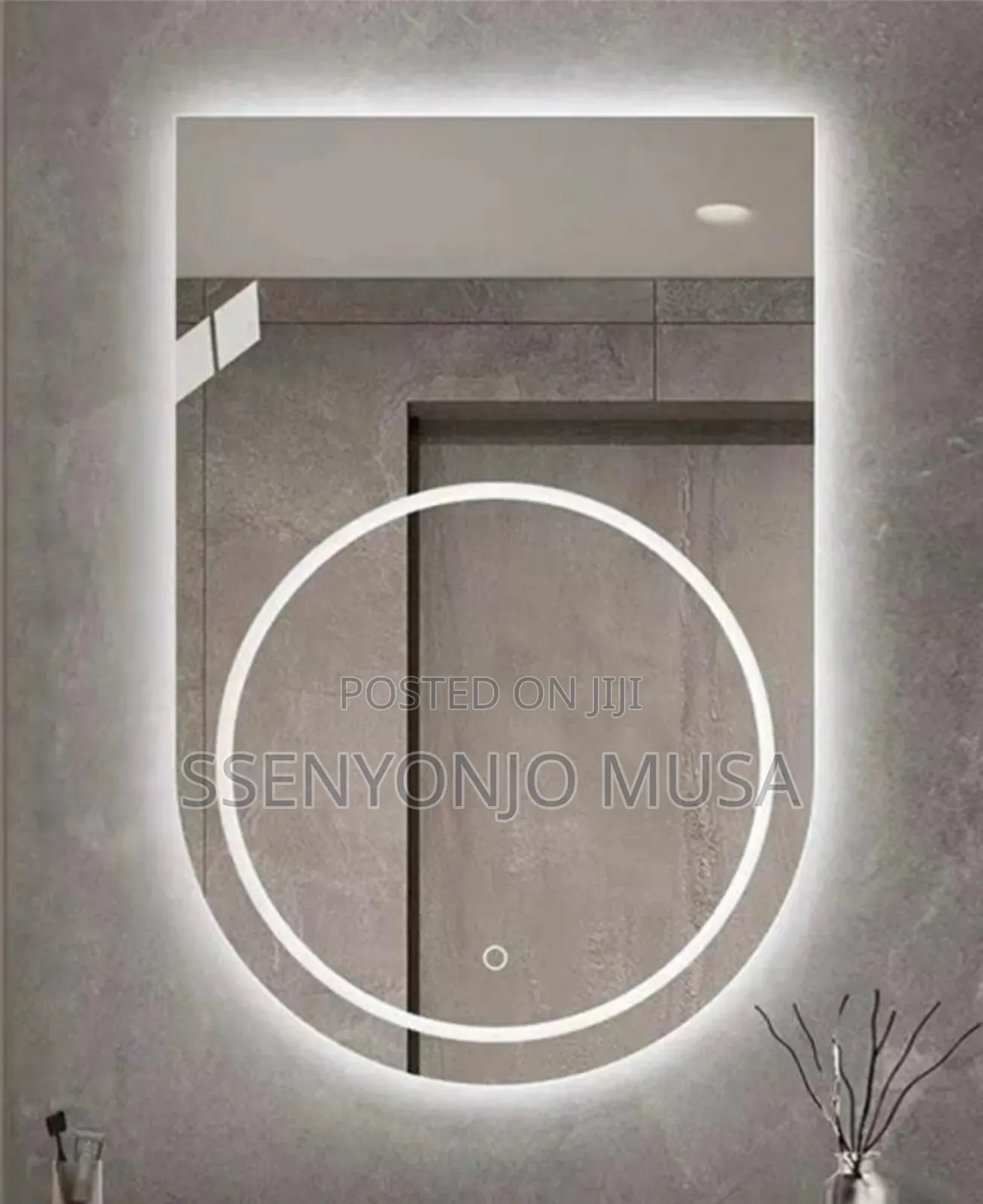 24''x35'' Led Semi-Oval Mirror - Frameless, 3 Light Options