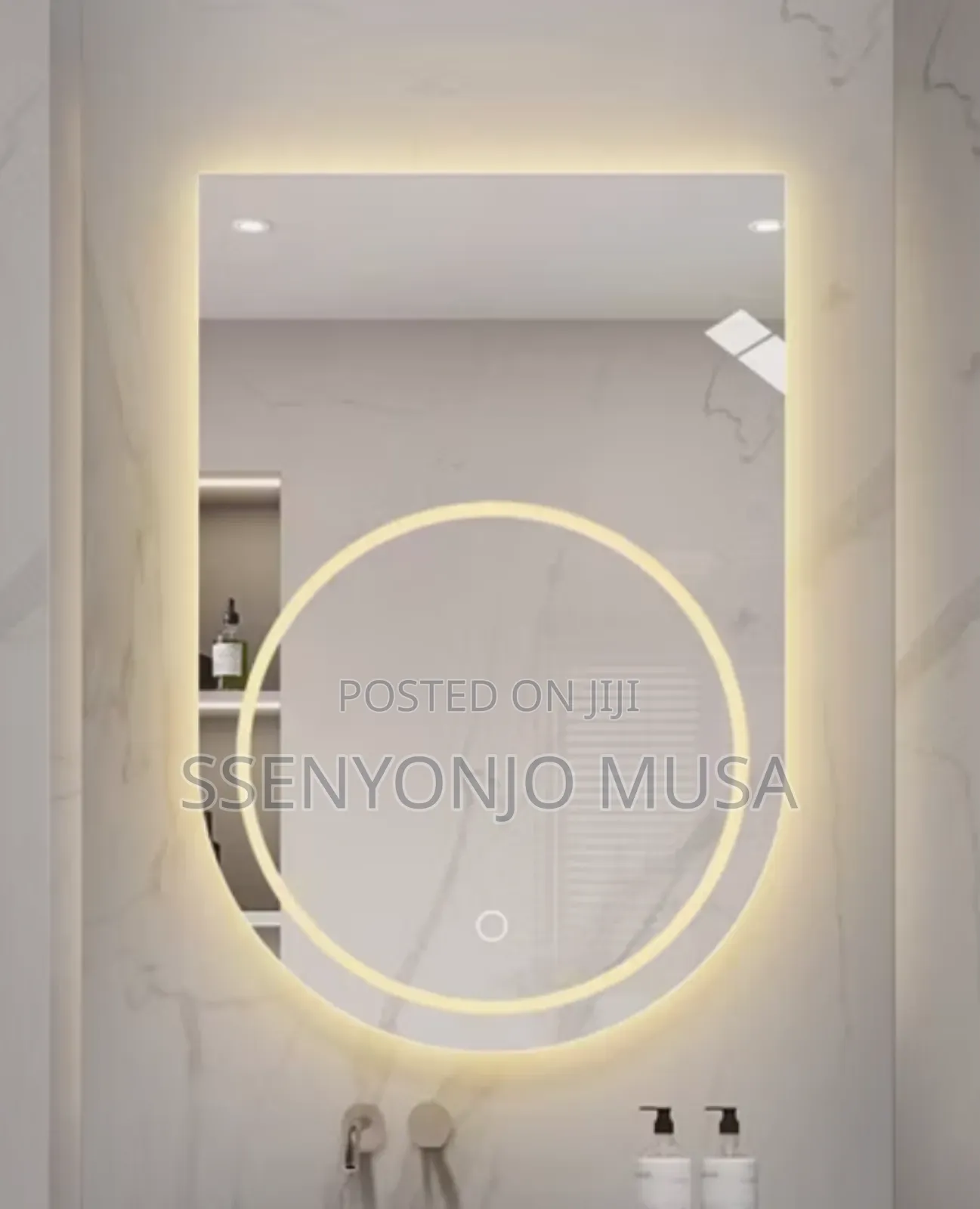 24''x35'' Led Semi-Oval Mirror - Frameless, 3 Light Options