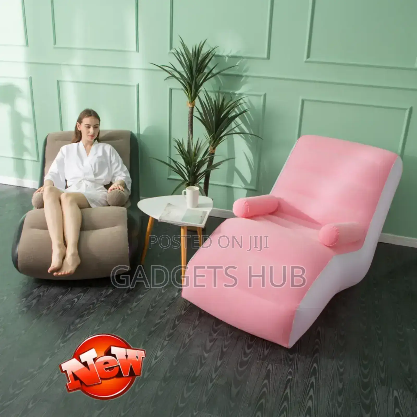 Inflatable Air Sofa With Armrests Bean Bag Recliner