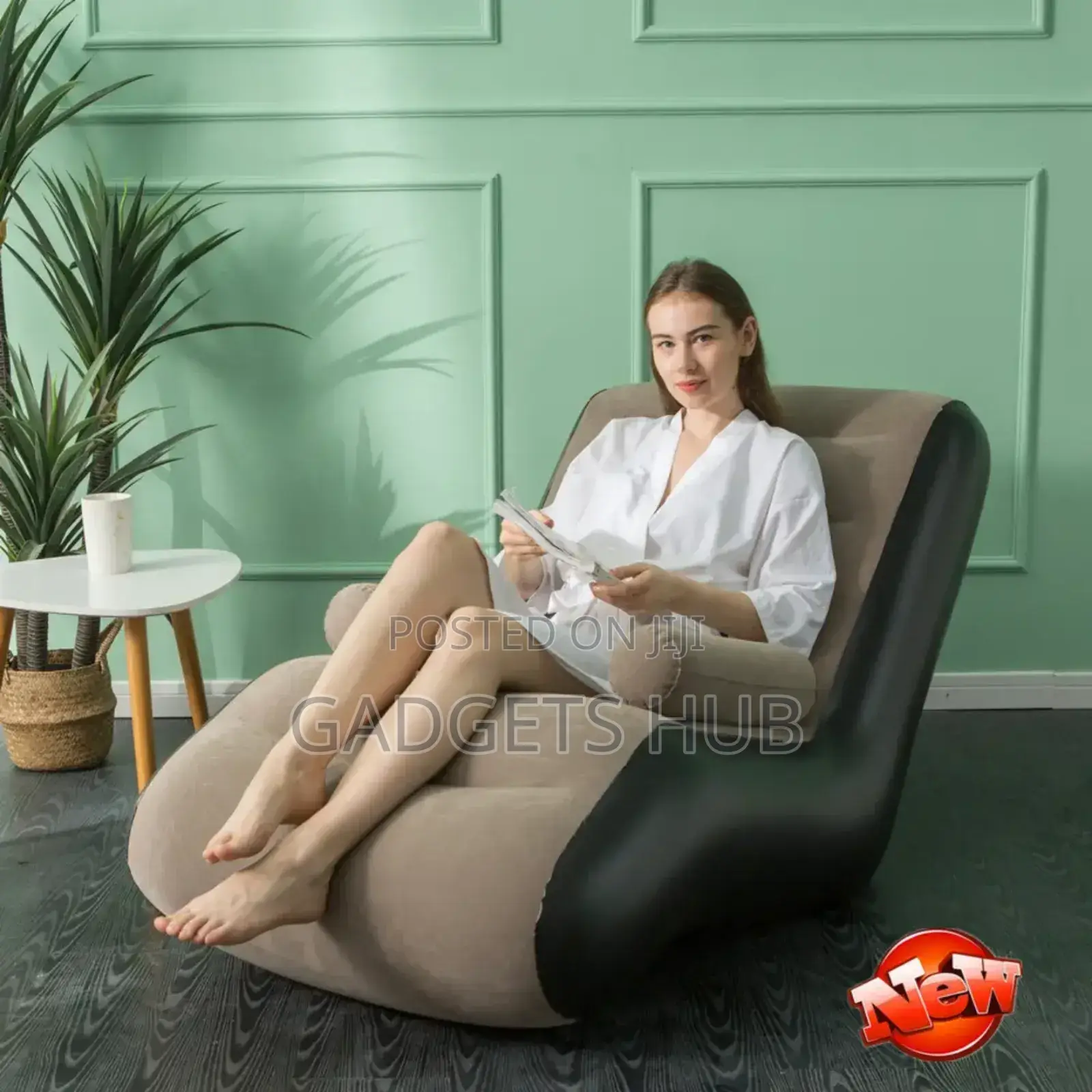 Inflatable Air Sofa With Armrests Bean Bag Recliner