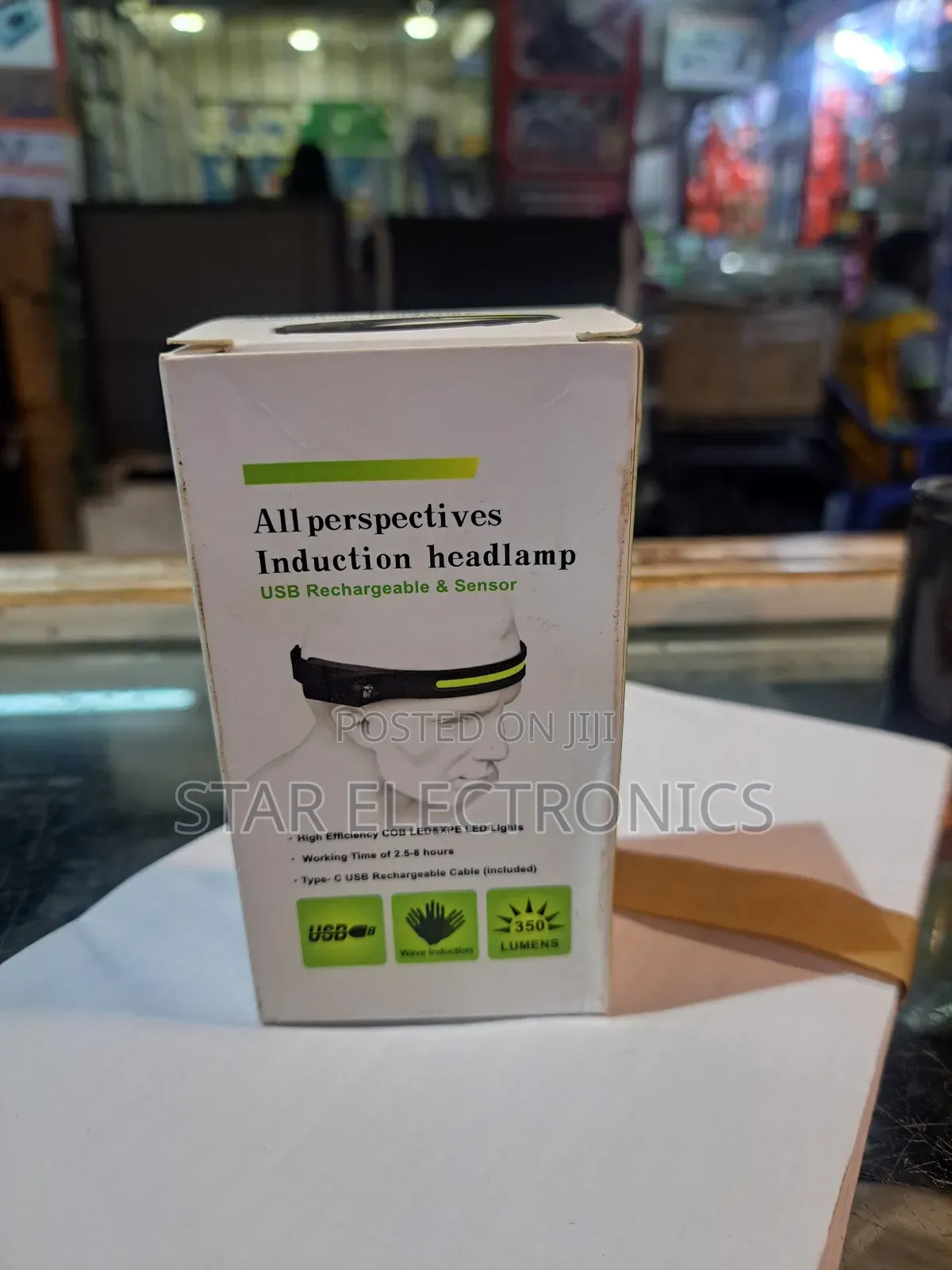 Rechargeable Induction Headlamp With Sensor