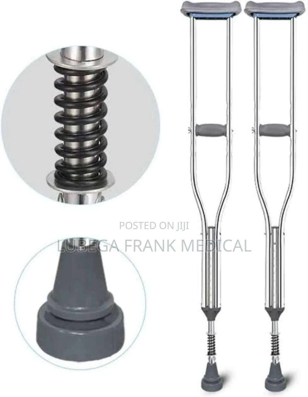Adjustable Arm Axillary Crutches With Shock Absorber