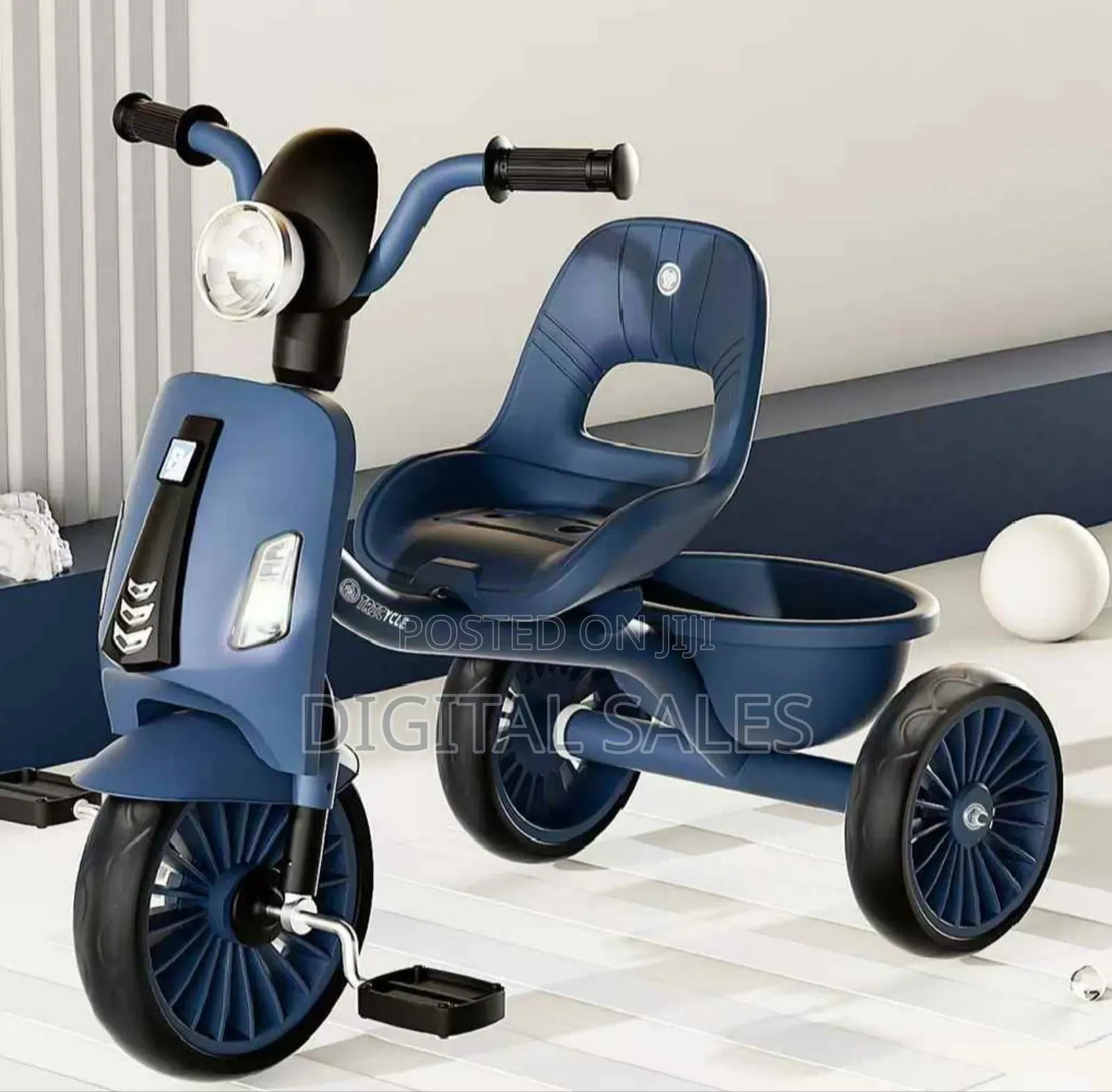 Kids Tricycle With Eva Wheel-Navy Blue