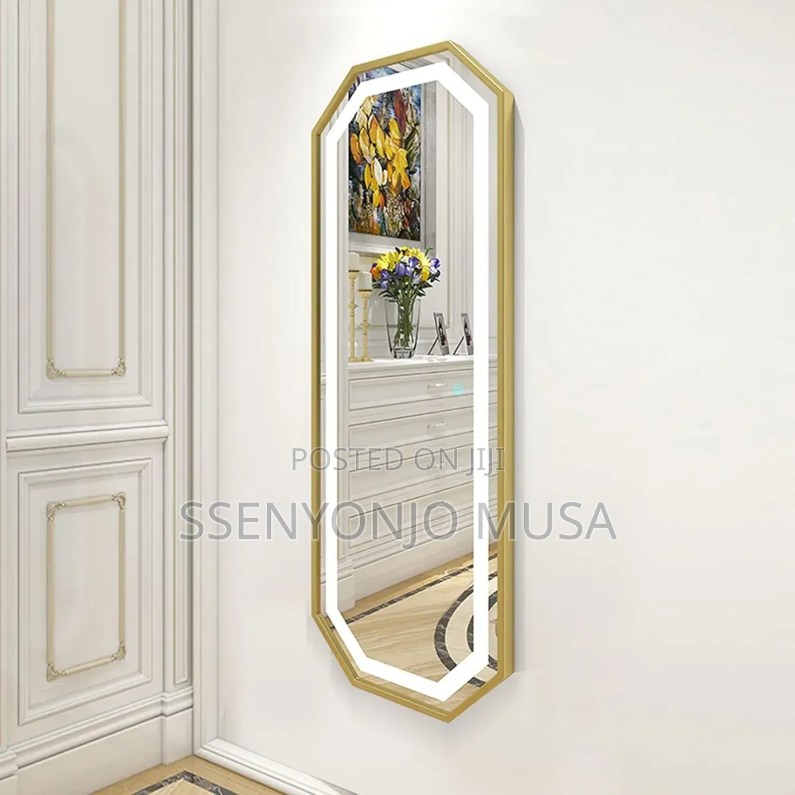 Full Length Led Mirror - Black, Touch Switch, Energy Saving