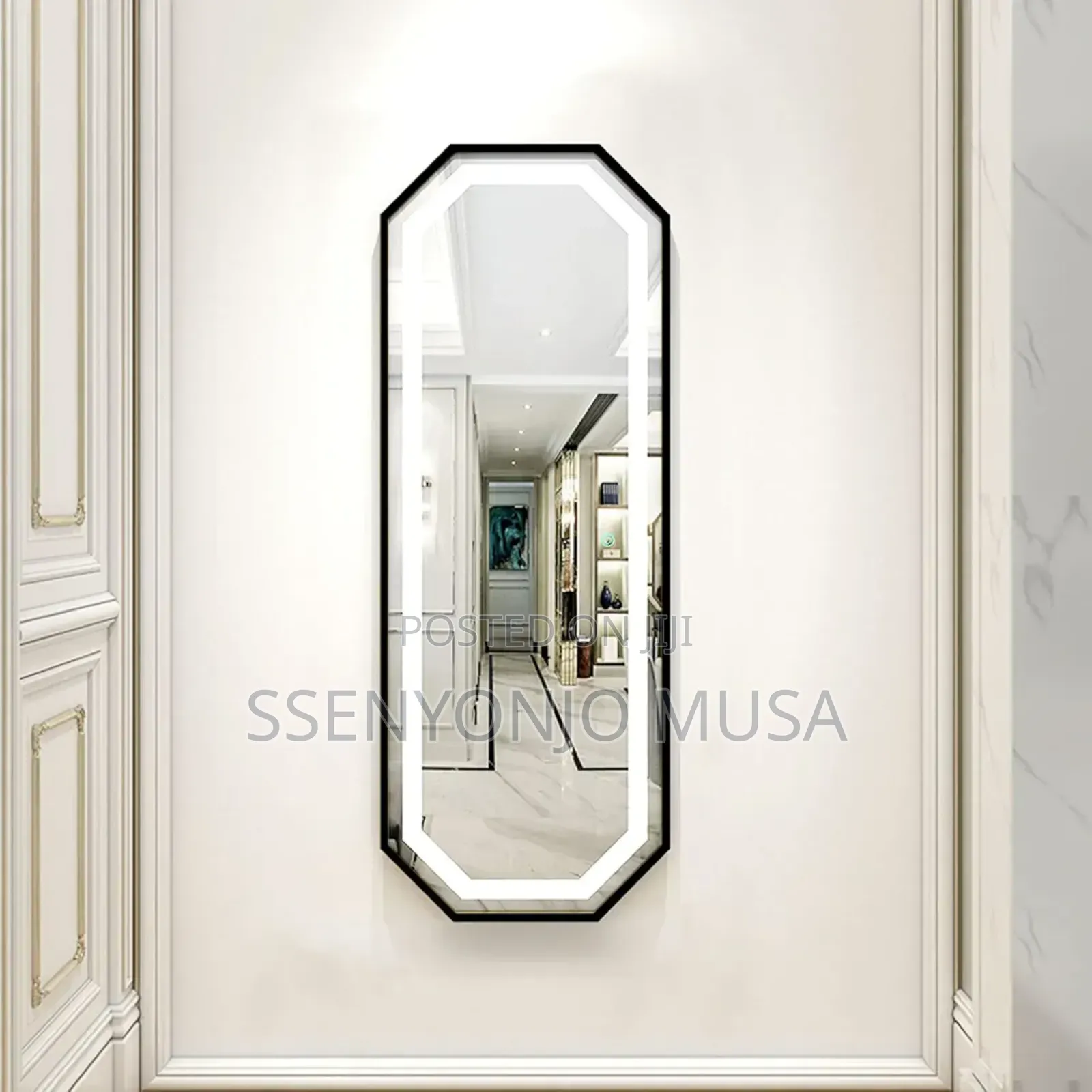 Full Length Led Mirror - Black, Touch Switch, Energy Saving