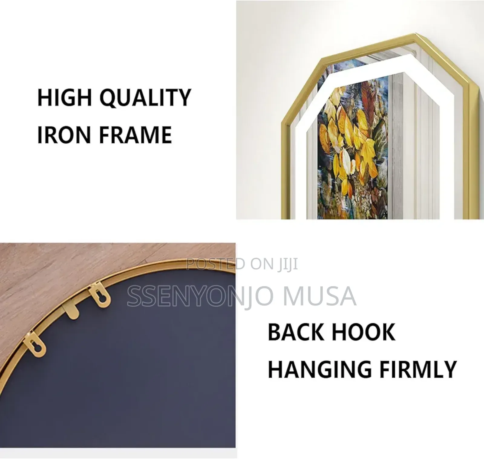 Full Length Led Mirror - Black, Touch Switch, Energy Saving