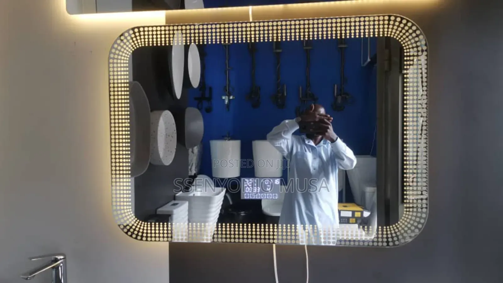 Crystal White Rectangle Led Mirror-wall Mounted-touch Sensor