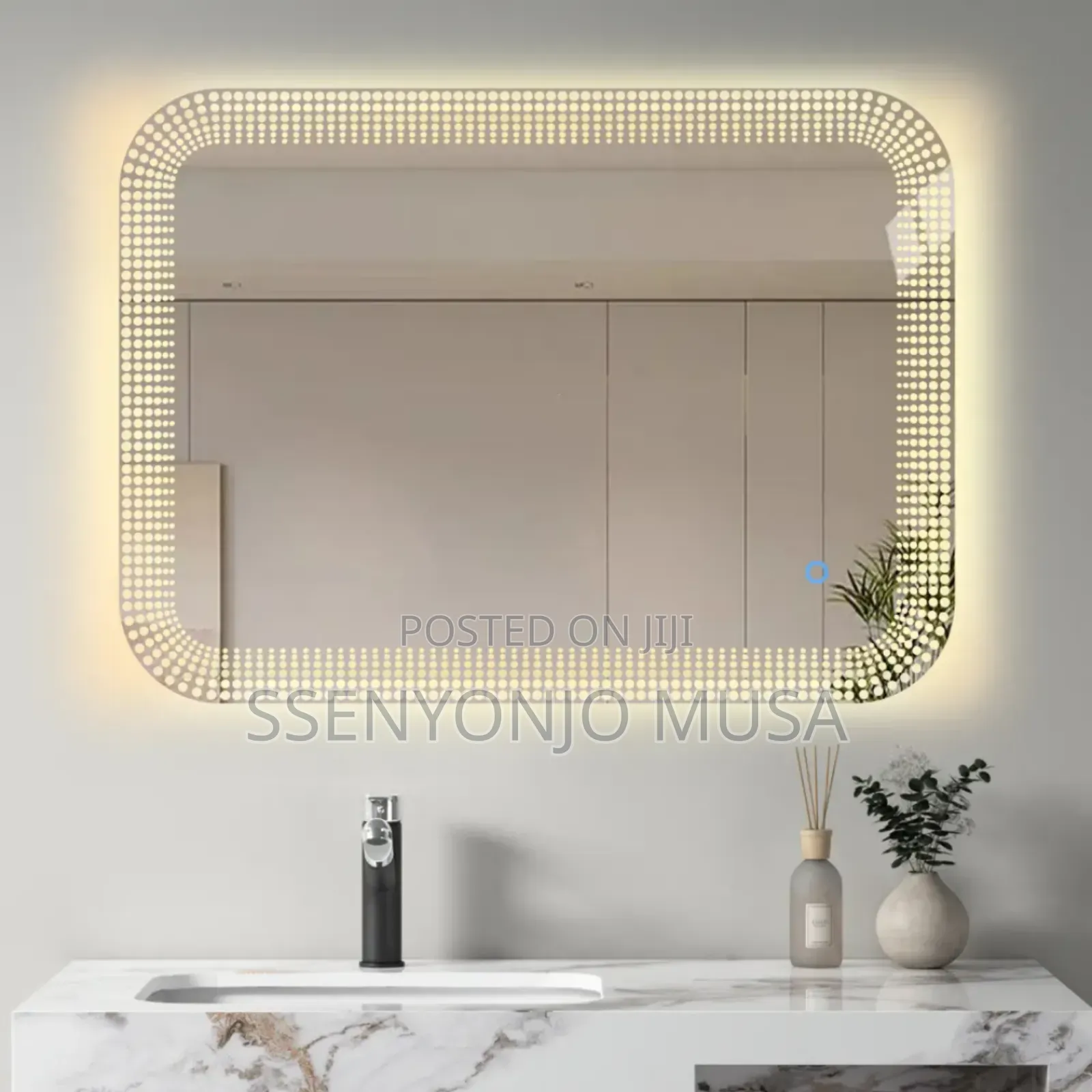 Crystal White Rectangle Led Mirror-wall Mounted-touch Sensor