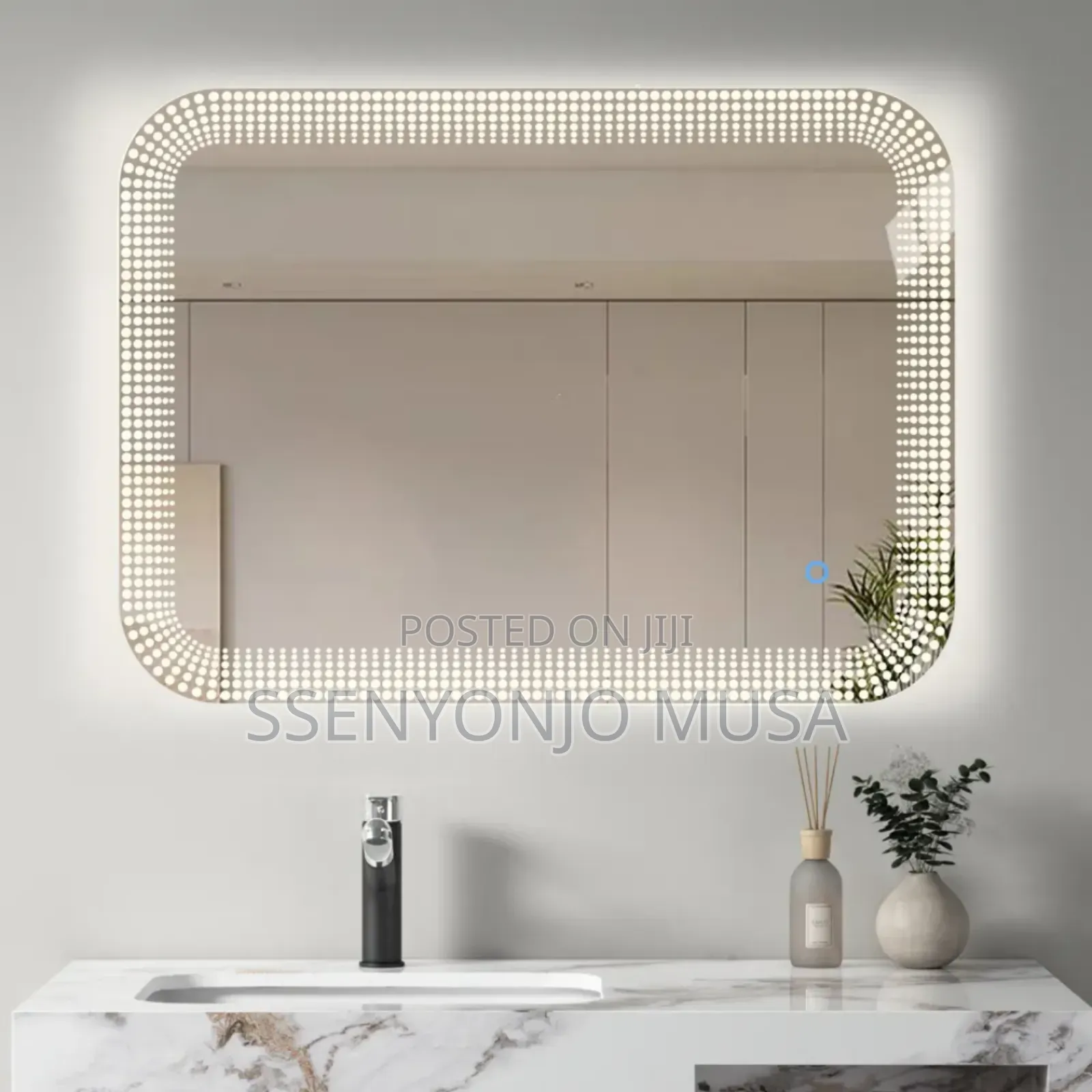 Crystal White Rectangle Led Mirror-wall Mounted-touch Sensor