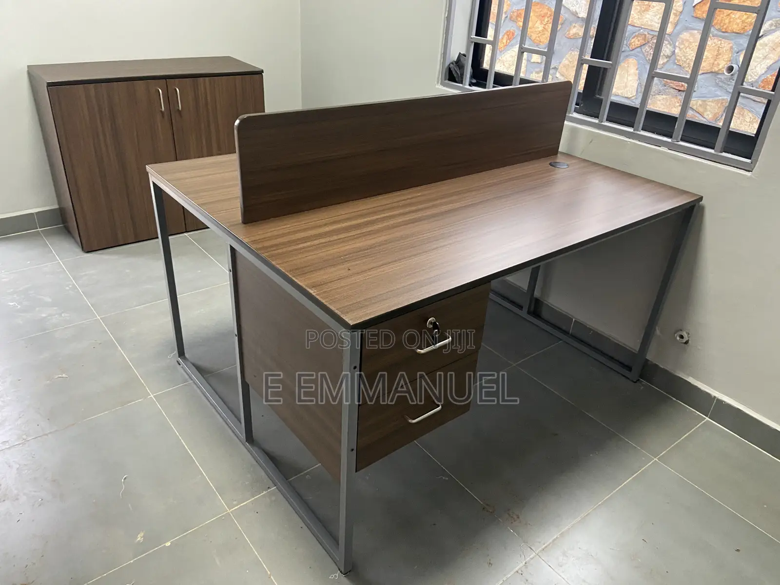 Two Seater Workstation Teak